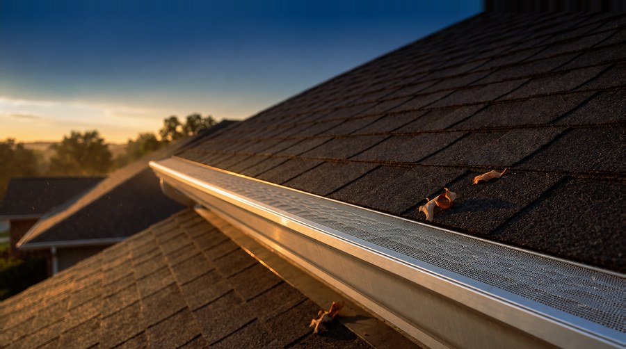 Stainless steel micro-mesh fitted along the finished gutter run